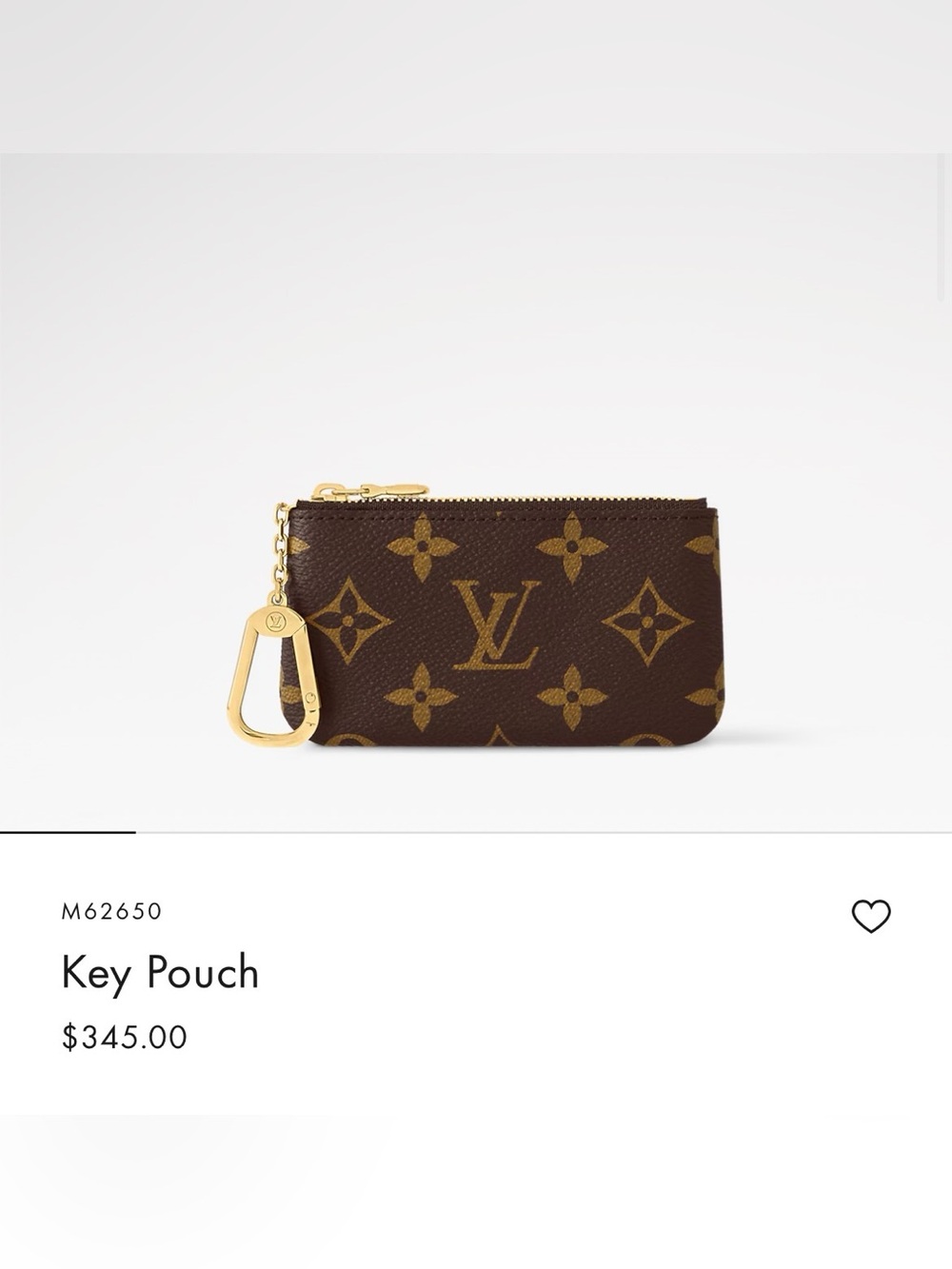 Louis Vuitton Monogram Canvas Key Pouch in Brown and Gold